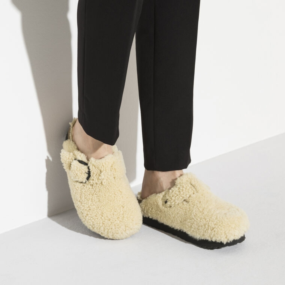 Birkenstock platform papillio sherpa Boston slides Size 37